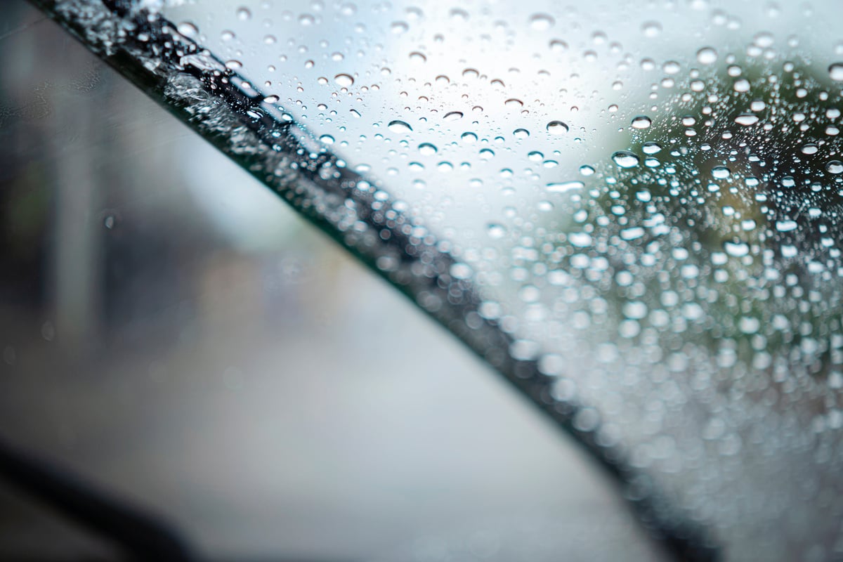 Windshield wipers from inside of car